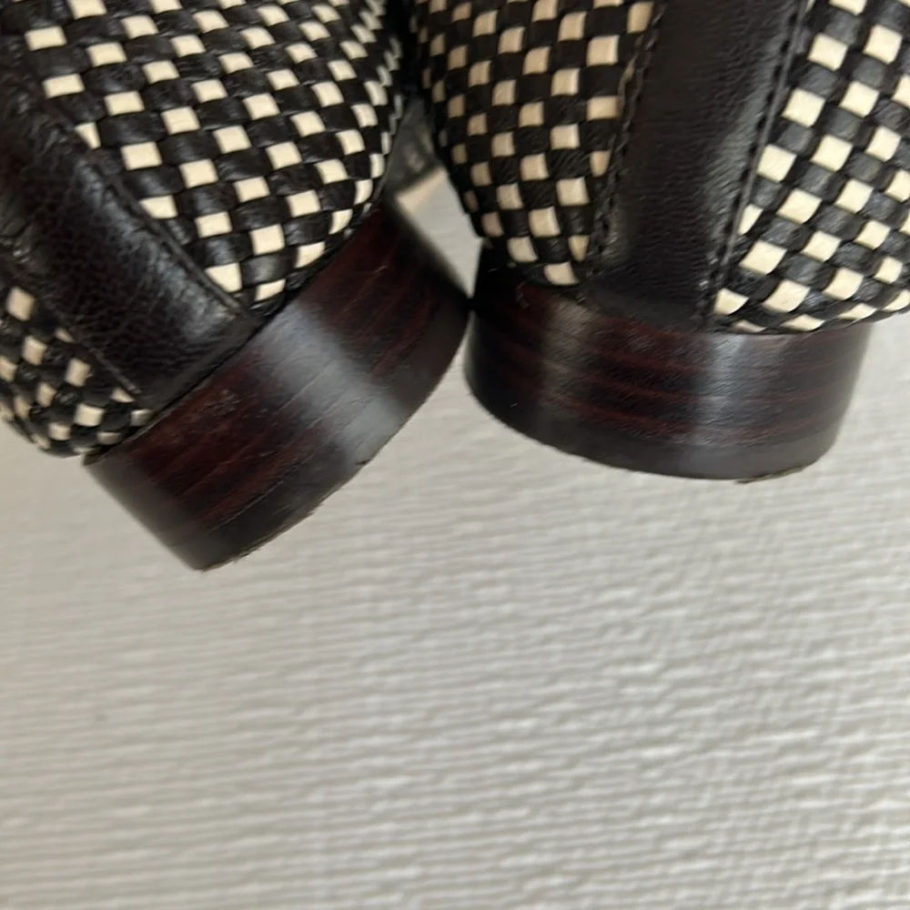 Tory Burch Black and Cream Checkered Flats - Picture 15 of 16